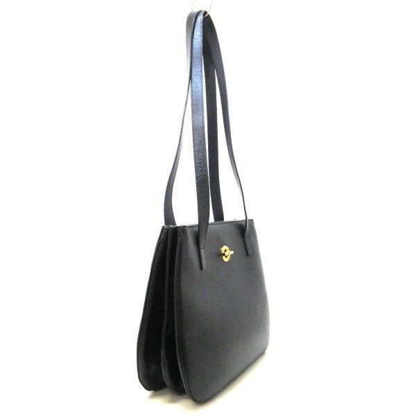 37412389 2 Celine Gold Hardware Leather Shoulder Bag Black