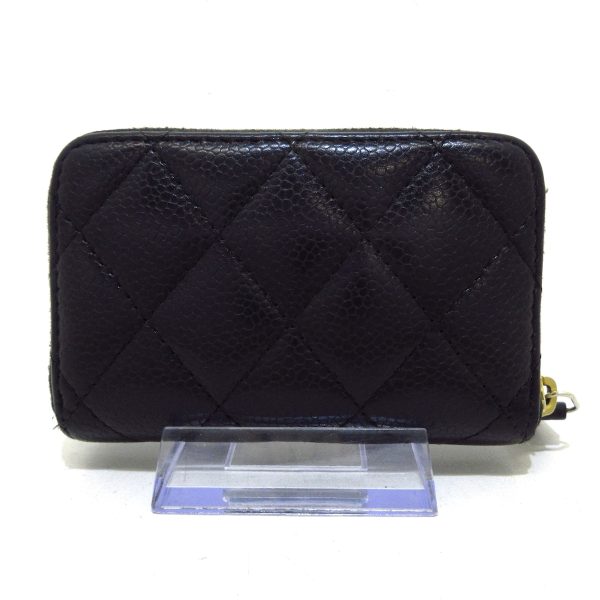 37414627 2 Chanel Classic Zip Coin Purse Matelasse Coin Case Round Zipper Gold Hardware Caviar Skin Black