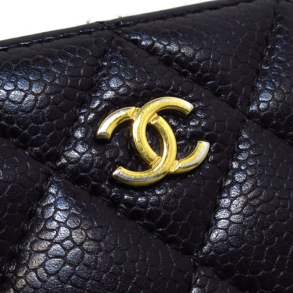 37414627 6 Chanel Classic Zip Coin Purse Matelasse Coin Case Round Zipper Gold Hardware Caviar Skin Black