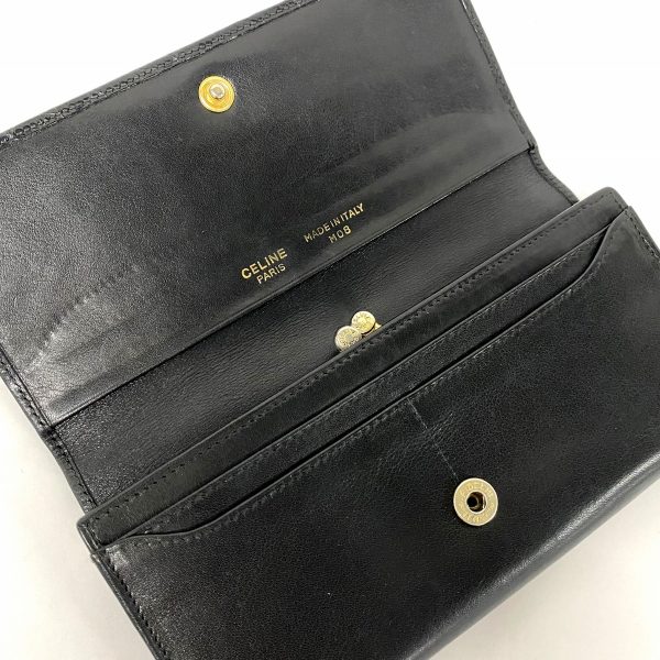 37414667 3 Celine Embossed Leather Long Wallet Black