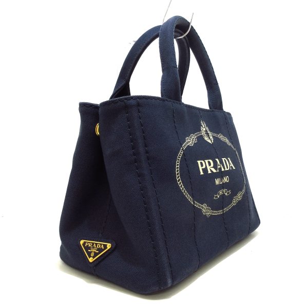 37415055 2 Prada Tote Bag Canvas Dark Navy White