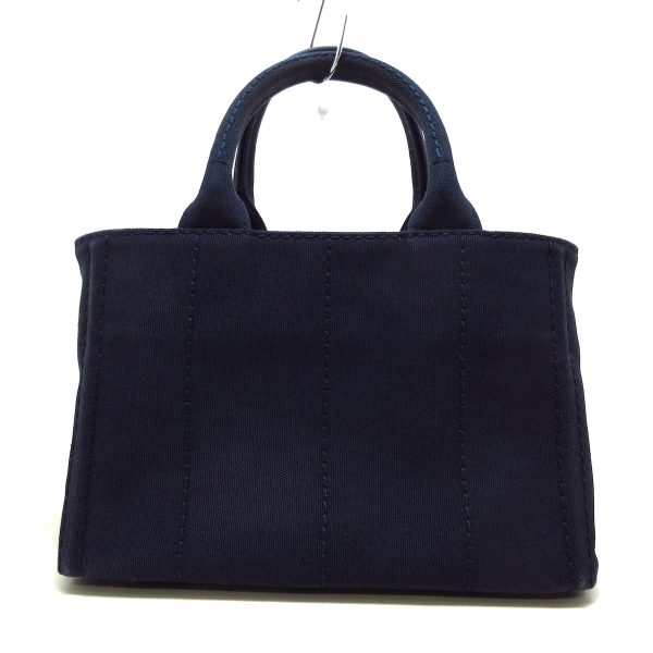 37415055 3 Prada Tote Bag Canvas Dark Navy White