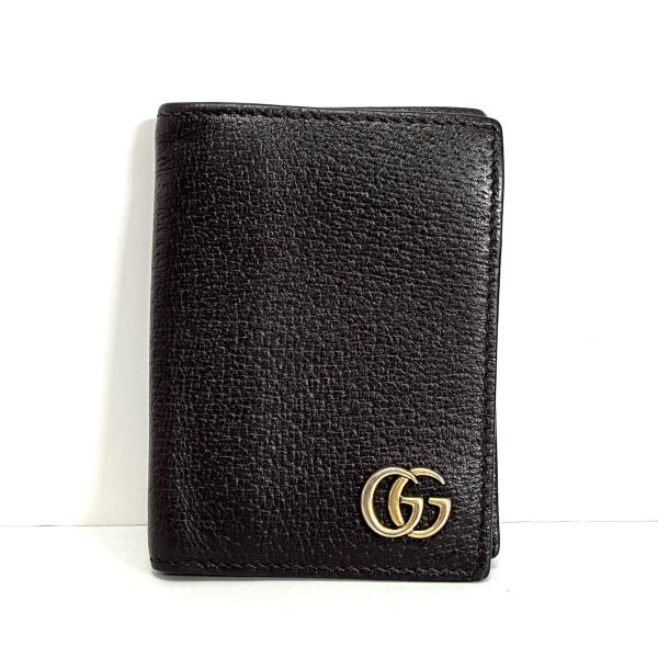 37415069 1 Gucci GG Marmont Business Card Holder Dark Brown Leather