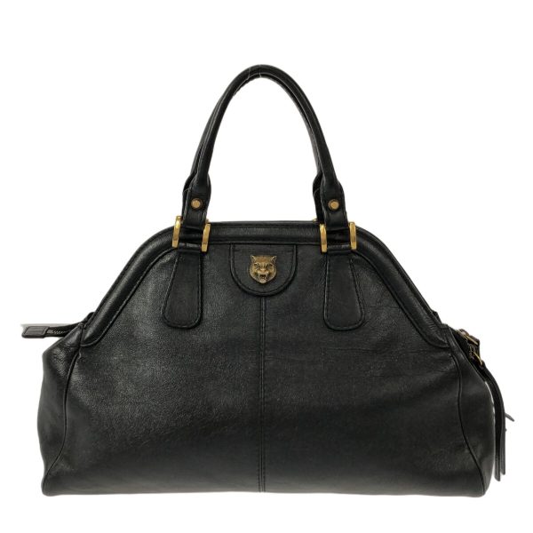 37415597 1 Gucci Shoulder Bag Cat Head Black Leather