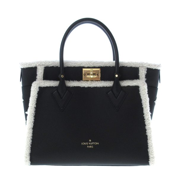 37416017 1 Louis Vuitton On My Side Shearling Grain Calf Leather Tote Bag Noir