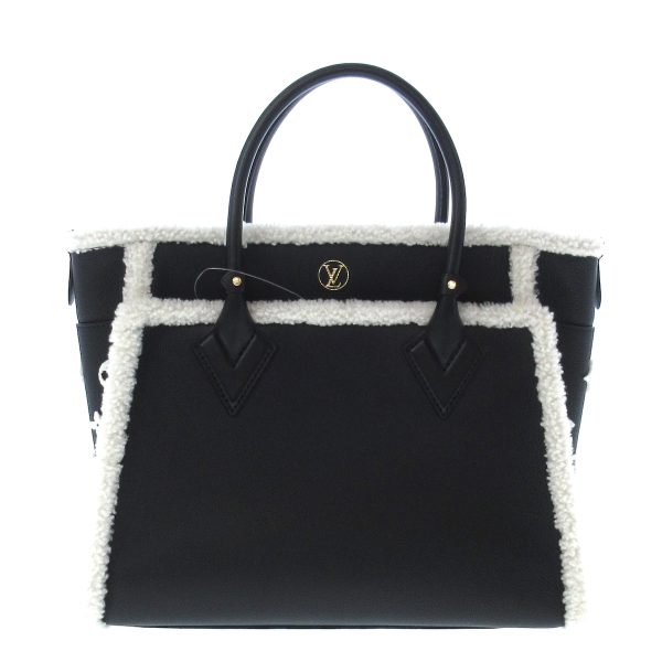 37416017 3 Louis Vuitton On My Side Shearling Grain Calf Leather Tote Bag Noir