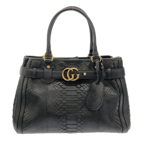 37416649 1 Gucci GG Running Tote Bag Black Python