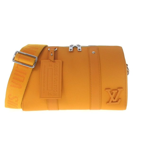 37418319 1 Louis Vuitton City Keepall Shoulder Bag Grain Calf Leather Saffron