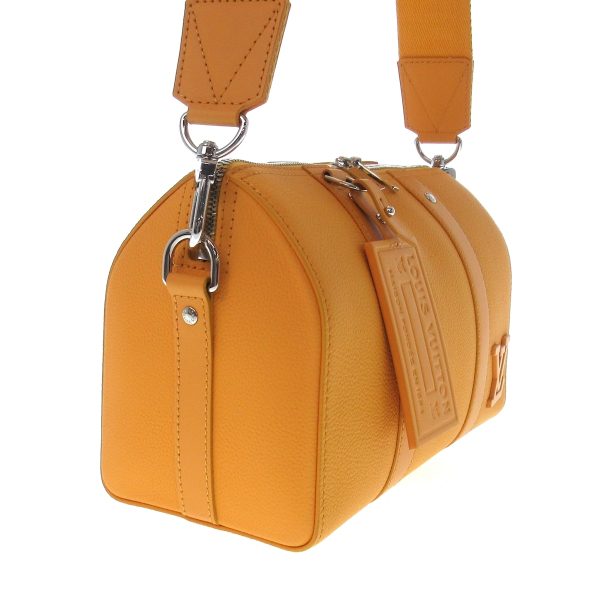 37418319 2 Louis Vuitton City Keepall Shoulder Bag Grain Calf Leather Saffron