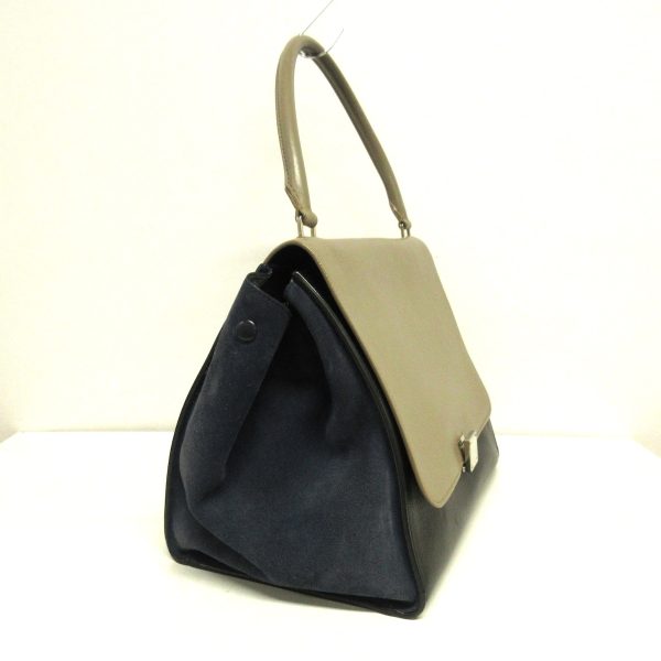 37456176 2 Celine Trapeze Large Leather Suede Handbag Gray