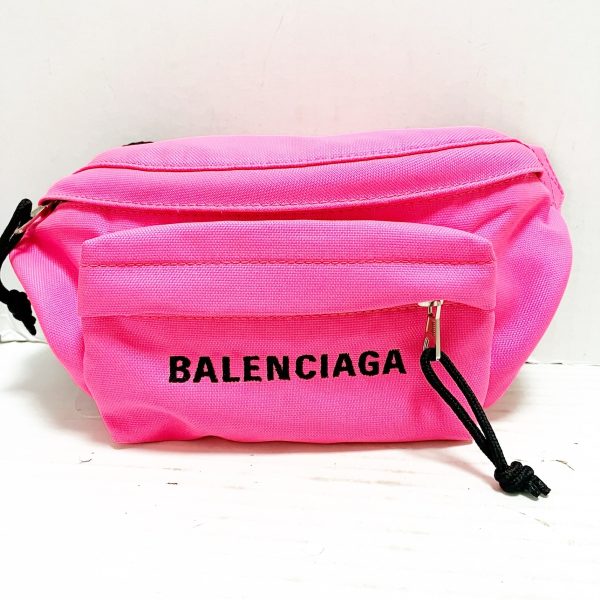 37550283 1 Balenciaga Wheel Belt Nylon Waist Pouch Pink