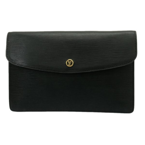 37563928 1 Louis Vuitton Montaigne Leather Clutch Bag Noir