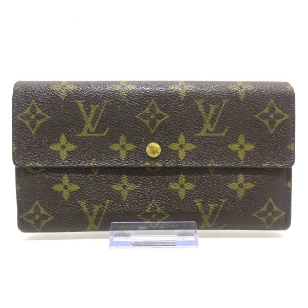 37572630 1 Louis Vuitton Pochette Porte Monet Canvas Long Wallet Brown