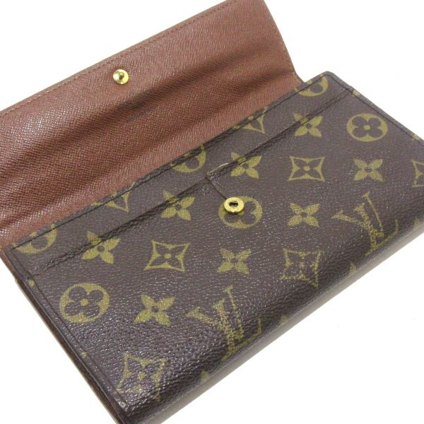 37572630 3 Louis Vuitton Pochette Porte Monet Canvas Long Wallet Brown