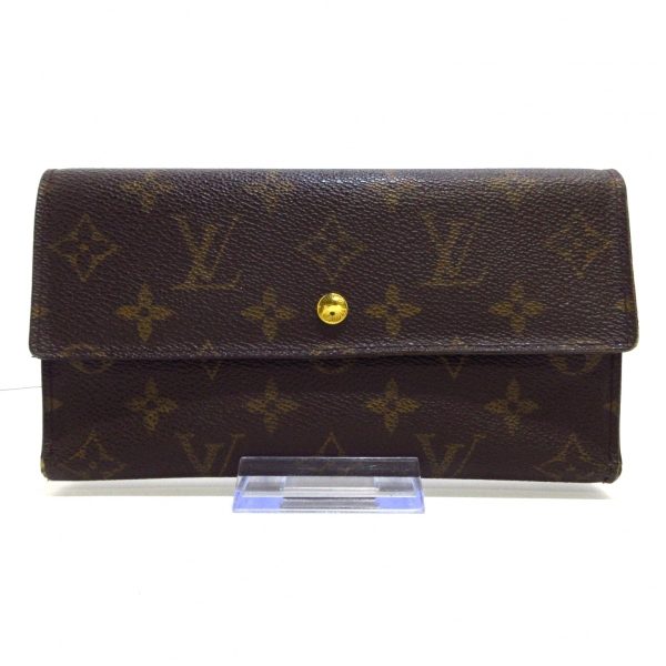 37572633 1 Louis Vuitton Porto Tresor Canvas Monogram Long Wallet Brown