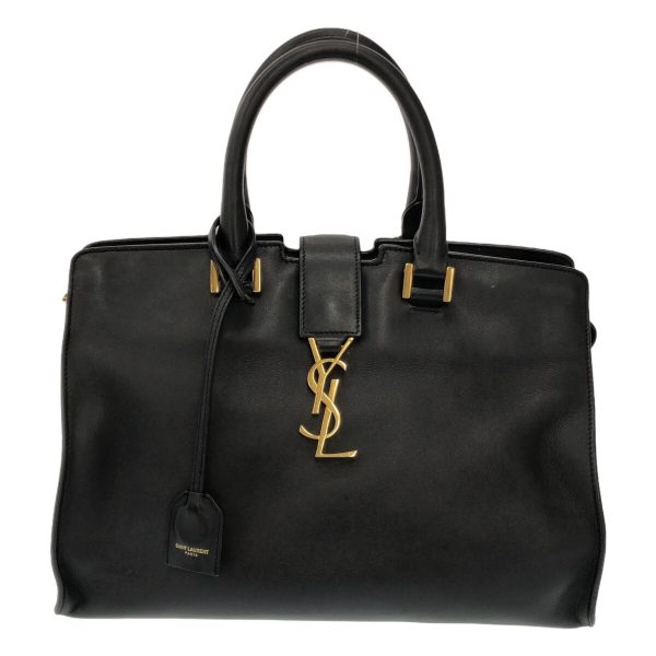 37586023 1 Saint Laurent Paris Baby Cabas Leather Metal Handbag Black