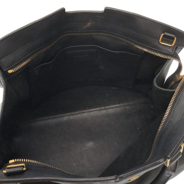 37586023 6 Saint Laurent Paris Baby Cabas Leather Metal Handbag Black