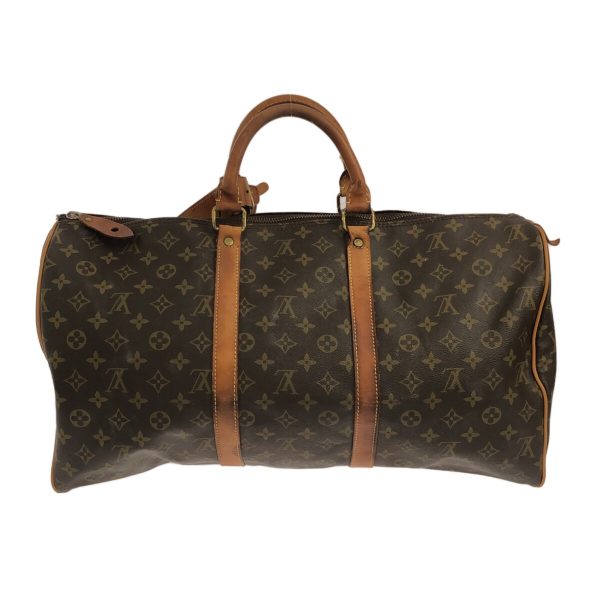 37586031 3 Louis Vuitton Keepall Monogram Canvas Boston Bag Brown