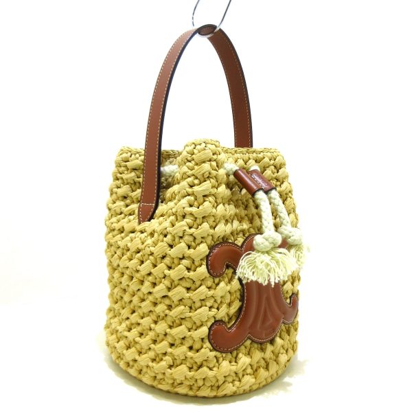 37586629 2 Celine Teen Raffia Calf Handbag Ivory