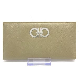 37586641 1 Salvatore Ferragamo Gancini Leather Long Wallet Gold