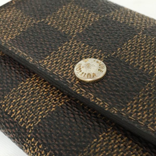 37591592 7 Louis Vuitton Multicle Key Case Initial Engraved Damier Canvas Ebene