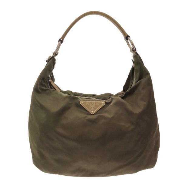 37591618 1 Prada Shoulder Bag Nylon Khaki Brown