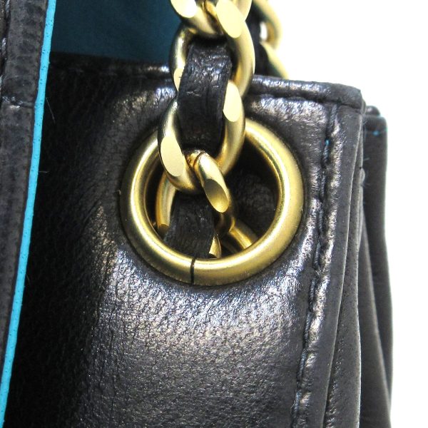 37591629 9 Chanel Chocolate Bar 255 Shoulder Bag Lambskin Black Blue