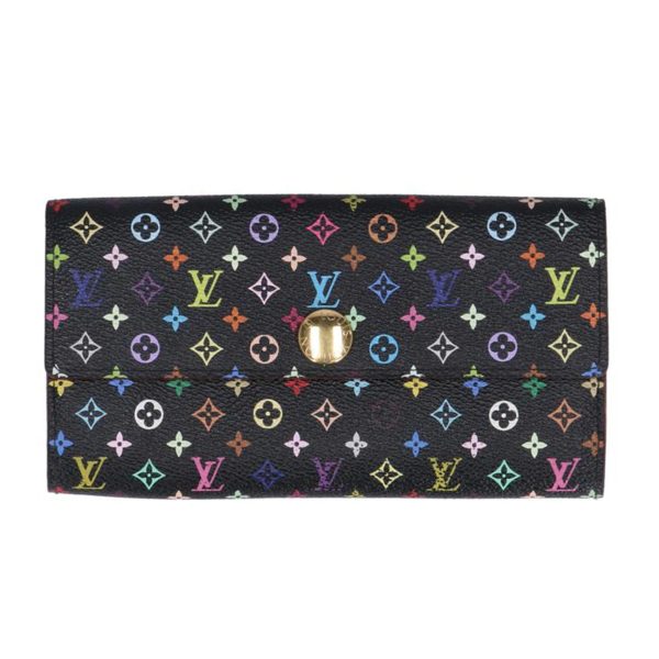 37598 1 Louis Vuitton Portefeuille Sarah Wallet Multicolor Noir