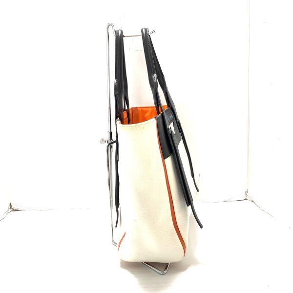 37604838 2 Prada Ouverture Handbag Canvas Leather White