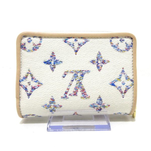 37605958 2 Louis Vuitton Portefeuille Fabric Bifold Wallet Multicolor White