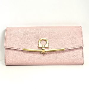 37606763 1 Salvatore Ferragamo Gancini Leather Long Wallet Pink