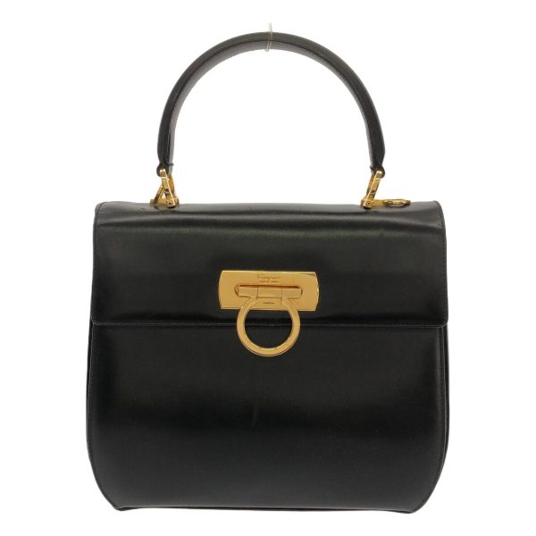 37607074 1 Salvatore Ferragamo Gancini Leather Handbag Black