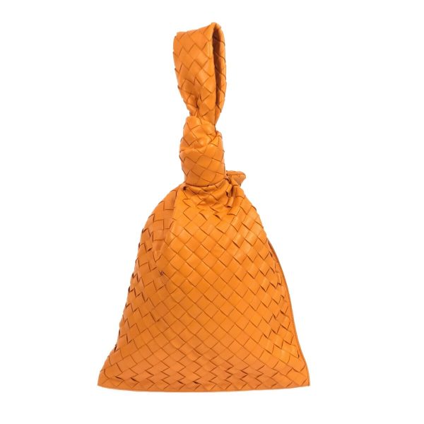 37607094 1 Bottega Veneta The Twist Maxi Intrecciato Handbag Orange Leather