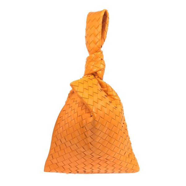 37607094 3 Bottega Veneta The Twist Maxi Intrecciato Handbag Orange Leather