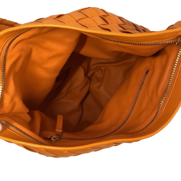 37607094 6 Bottega Veneta The Twist Maxi Intrecciato Handbag Orange Leather