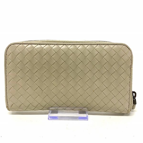 37607116 2 Bottega Veneta Intrecciato Long Wallet Greige Leather