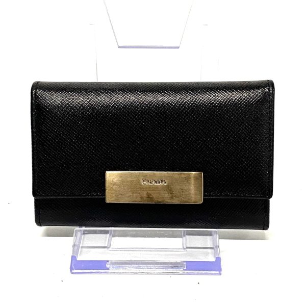 37607130 1 Prada Key Case Leather Black