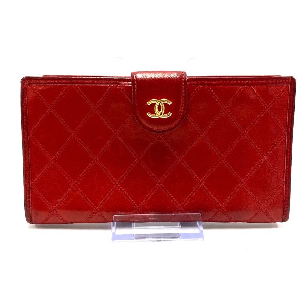 37607146 1 Chanel Bicolore Long Wallet Lambskin Red