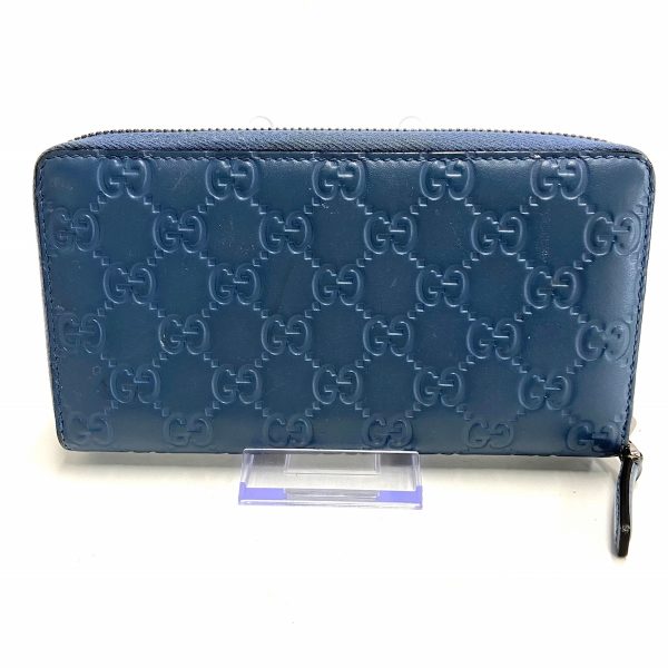 37607172 2 Gucci Shimaline Long Wallet Blue Leather