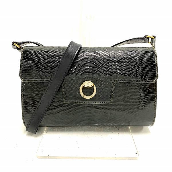 37611463 1 Gucci Old Gucci Shoulder Bag Black Leather