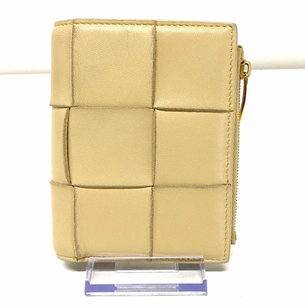 37611492 1 Bottega Veneta Small Cassette Bifold Wallet Beige Leather