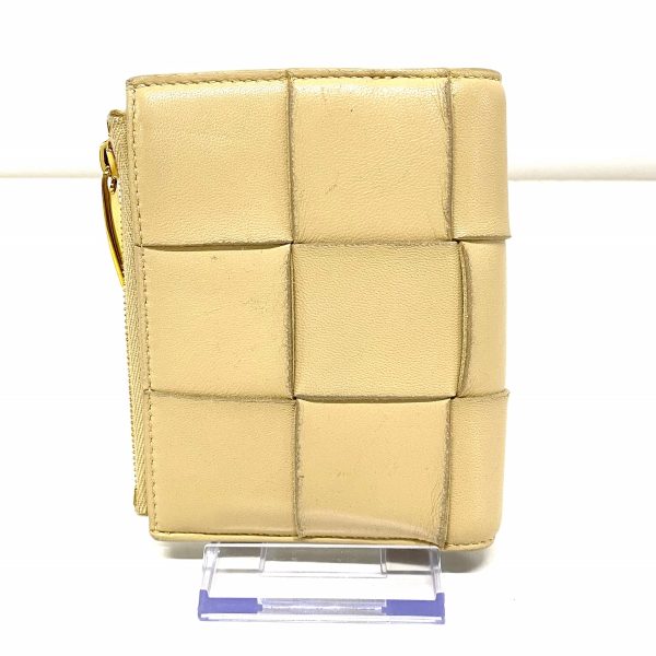 37611492 2 Bottega Veneta Small Cassette Bifold Wallet Beige Leather