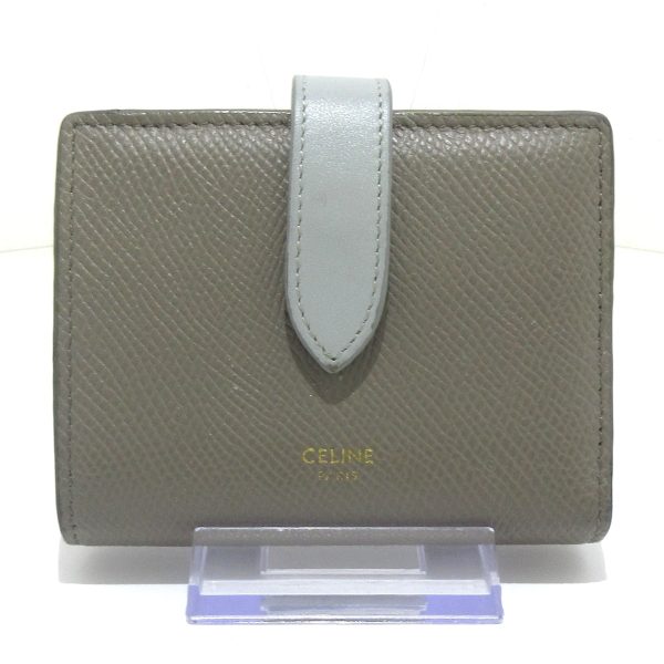 37612711 1 Celine Small Strap Leather Wallet Gray