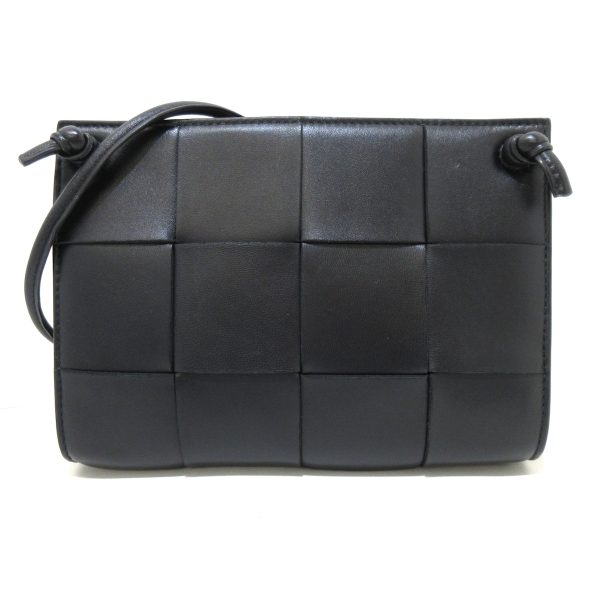 37626501 1 Bottega Veneta Mini Cassette Shoulder Black Leather