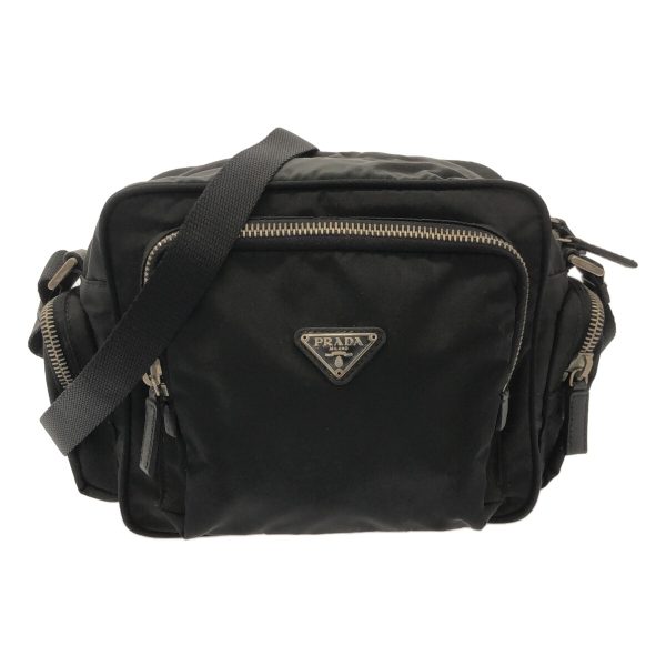 37626560 1 Prada Shoulder Bag Nylon Leather Black