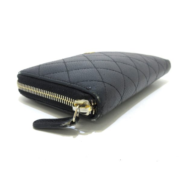 37627120 13 Chanel Matelasse Long Wallet Gold Hardware Round Zipper Caviar Skin Black