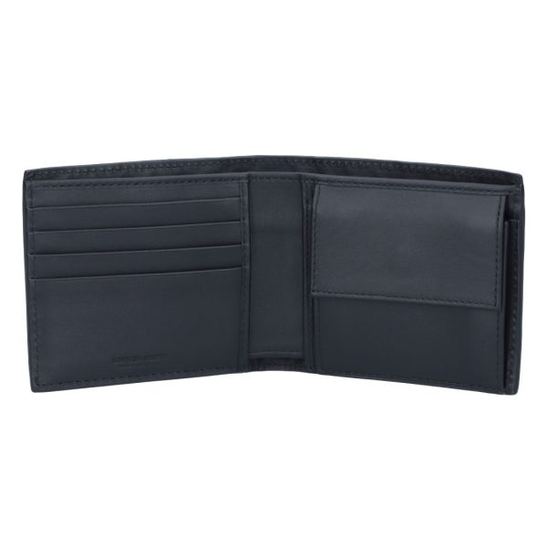 37627 3 BOTTEGA VENETA Fold Bifold Wallet Black