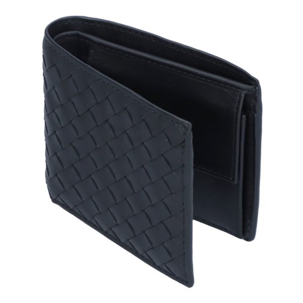 37627 4 BOTTEGA VENETA Fold Bifold Wallet Black