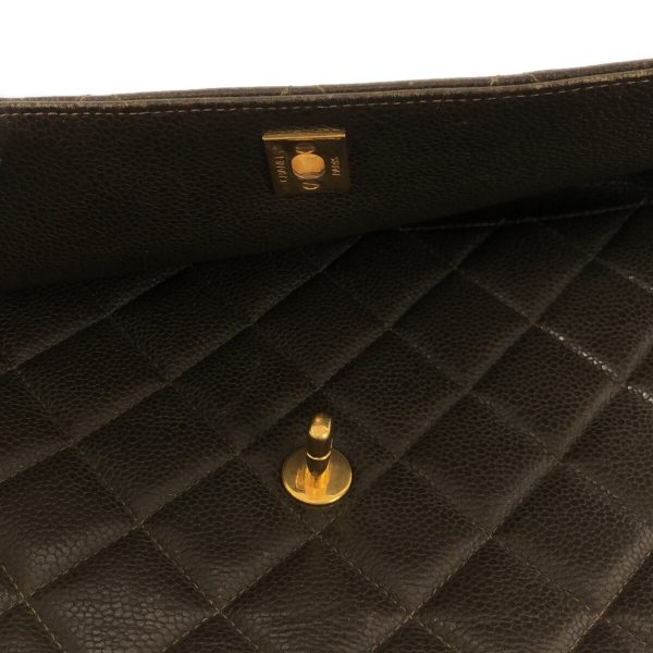 37629051 10 Chanel Trapezoid Matelasse Shoulder Bag Caviar Skin Dark Brown