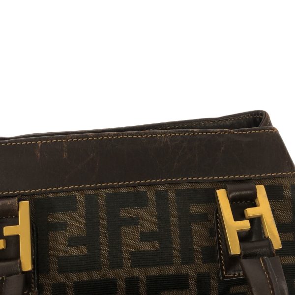 37629053 12 Fendi Tote Bag Jacquard Dark Brown Black